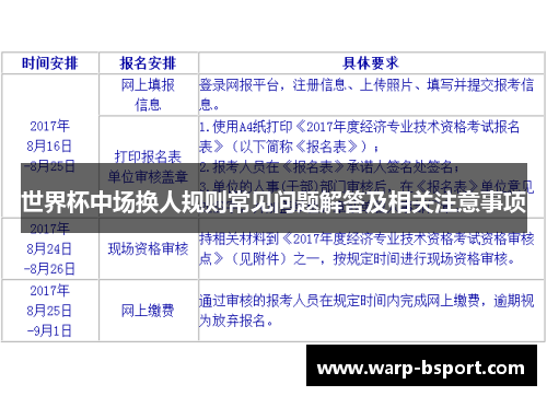 世界杯中场换人规则常见问题解答及相关注意事项 世界杯中场换人规则常见问题解答及相关注意事项