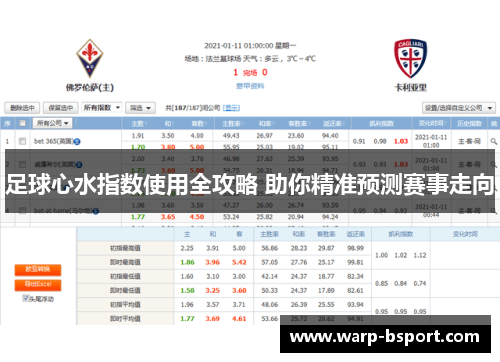 足球心水指数使用全攻略 助你精准预测赛事走向 足球心水指数使用全攻略 助你精准预测赛事走向